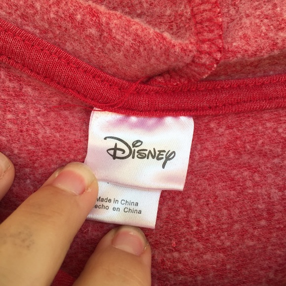 Disney Mickey Mouse Red Fleece Hoodie Sweatshirt - Picture 10 of 11